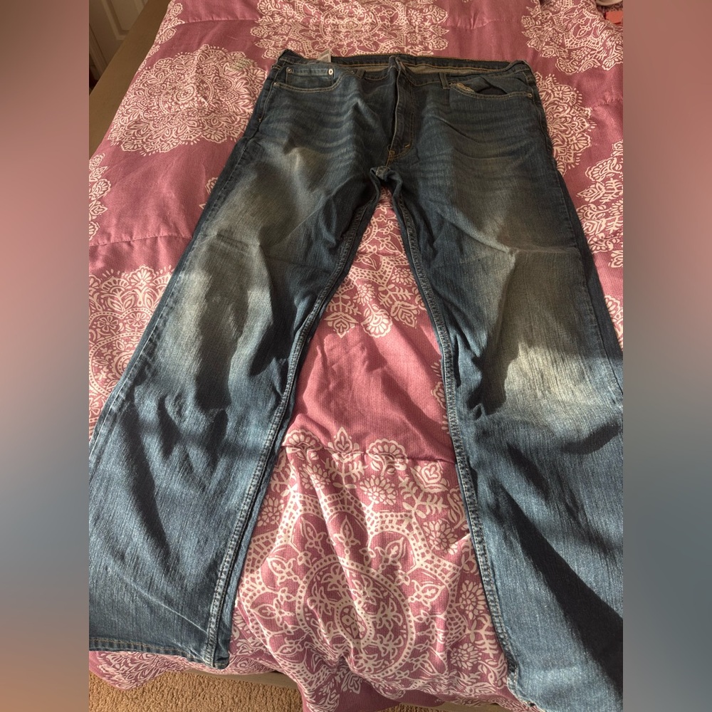 Levi's Men's Straight Jeans in Dark Blue Denim